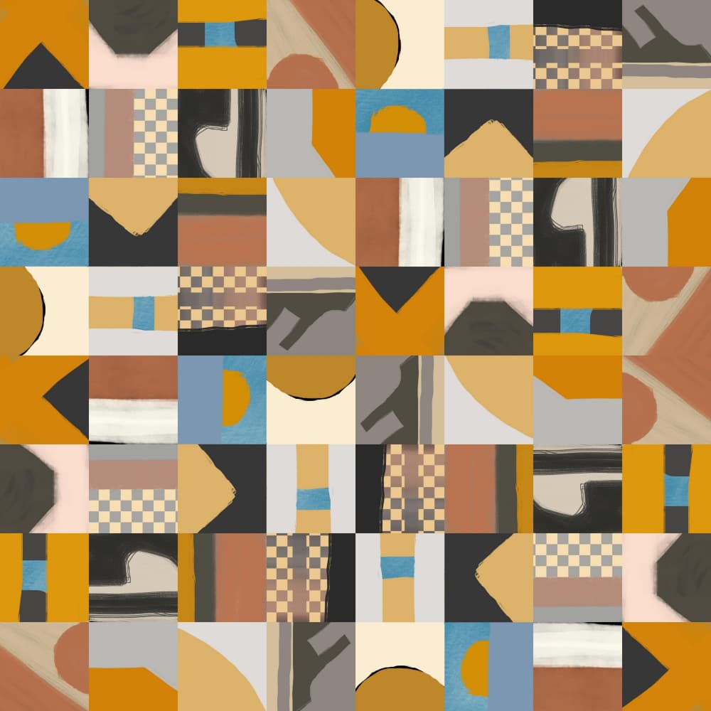 Geometric Earth Tones Pattern by Little Dean — canvas wall art