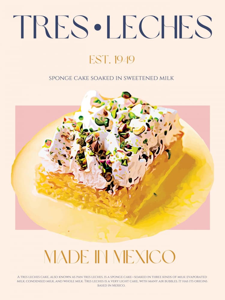 Mexican Tres Leches Slice by Nazma Khokhar — canvas wall art