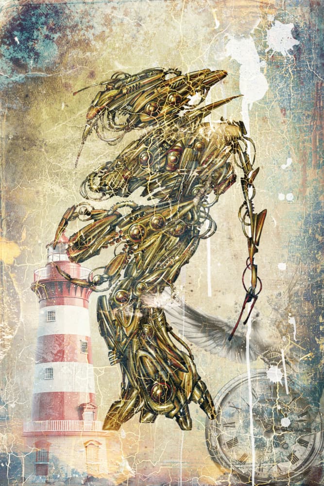 Steampunk Lighthouse Guardian by Rafal Kulik — canvas wall art
