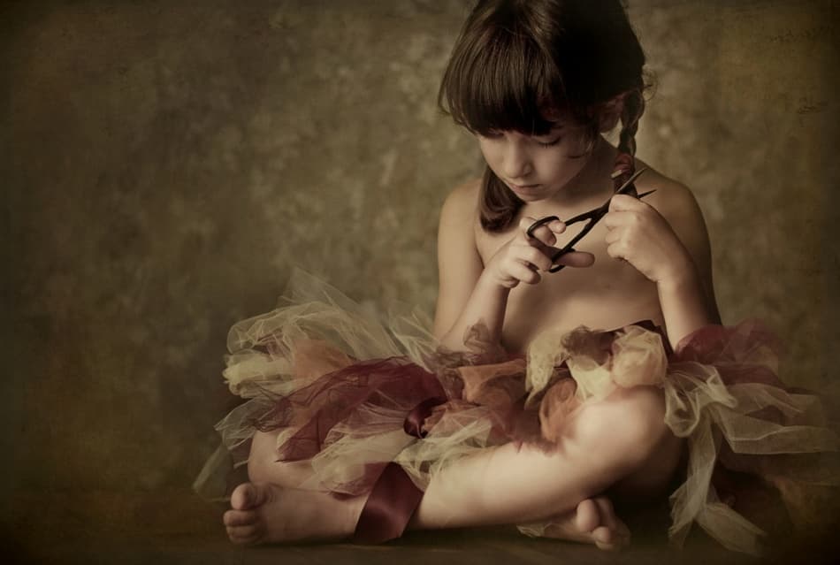 Little Girl Haircut by Svetlana Bekyarova — canvas wall art