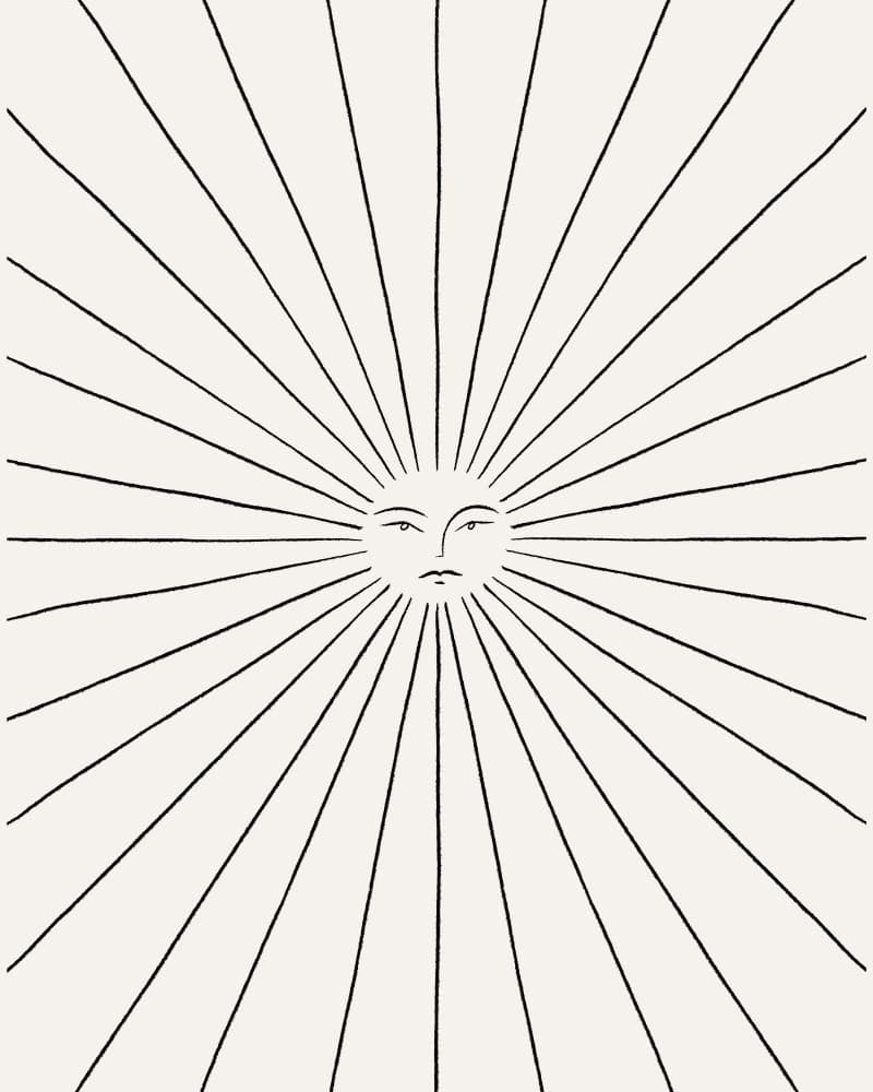 Mystic Sun Face by Kit Agar — canvas wall art