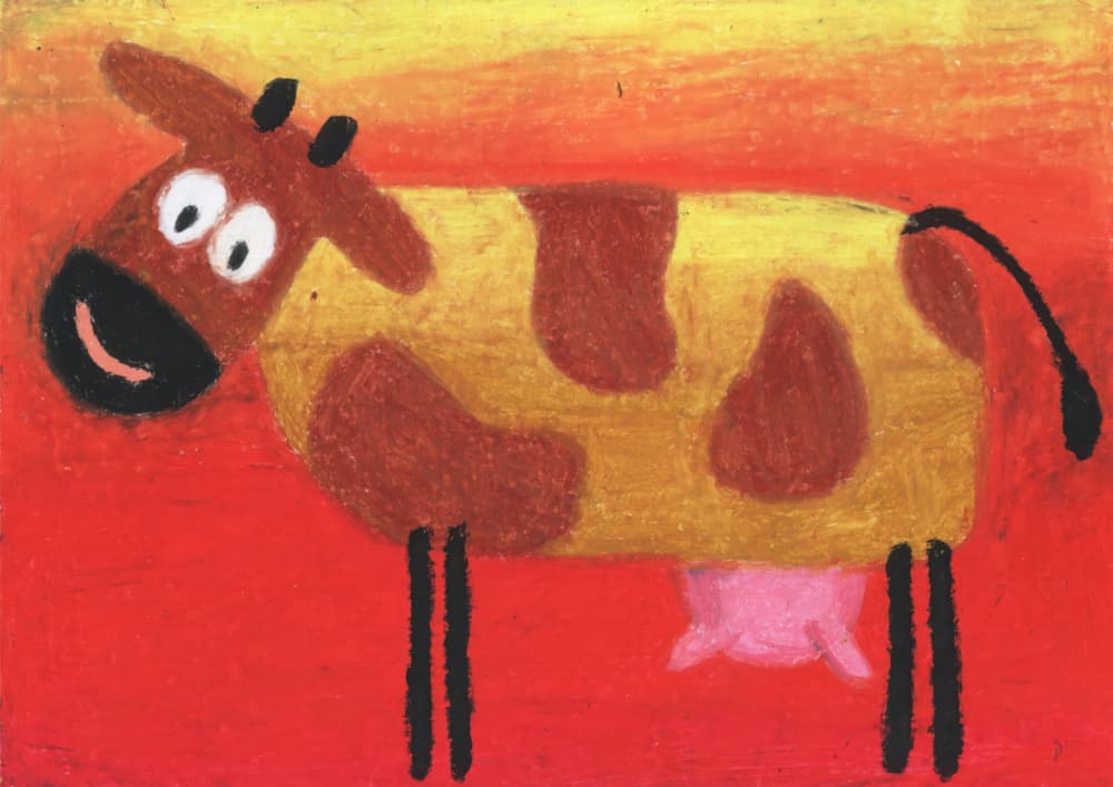 Happy Cartoon Cow by Kulik — canvas wall art