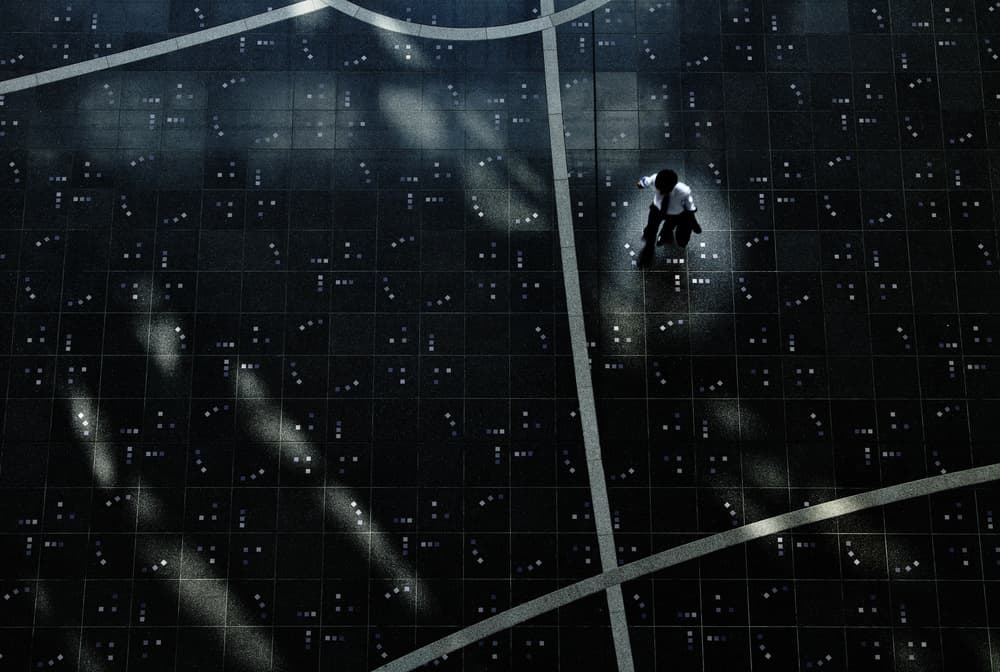 Man on Luminous Floor by Keisuke Ikeda @ blackcoffee — canvas wall art