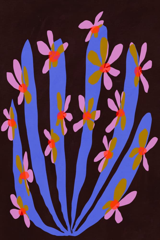 Vibrant Botanical Blooms by Treechild — canvas wall art