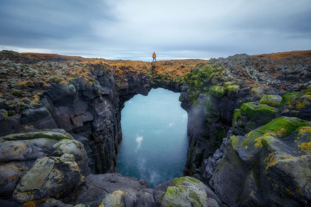 Explorer at Blue Grotto by Juan José — canvas wall art
