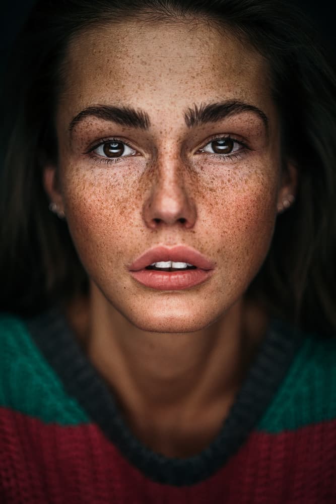 Natural Freckled Portrait by Martin Krystynek MQEP — canvas wall art