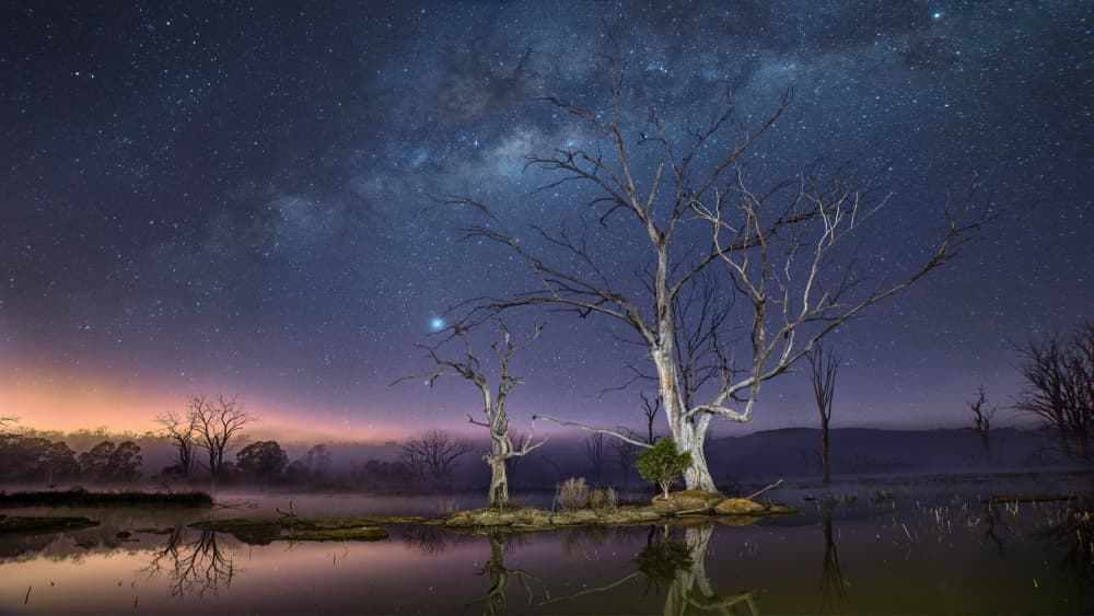 Milky Way Night Reflections by Emanuel Papamanolis — canvas wall art