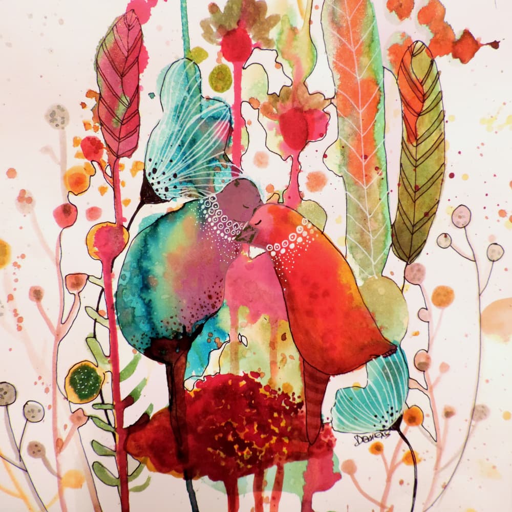 Loving Birds Floral Dream by Sylvie Demers — canvas wall art