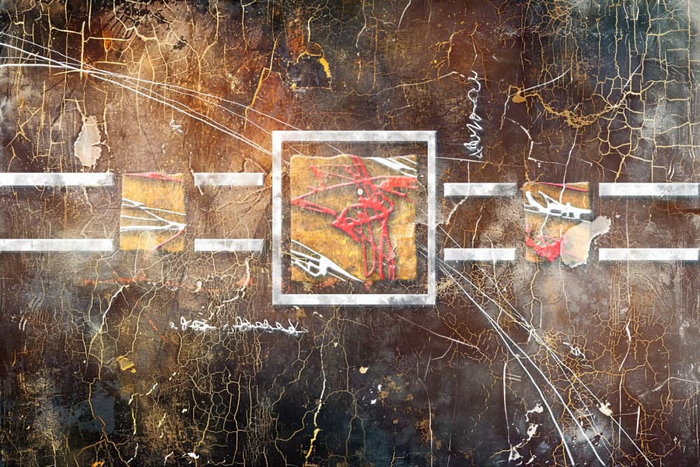 Cracked Red Abstract by Rafal Kulik — canvas wall art