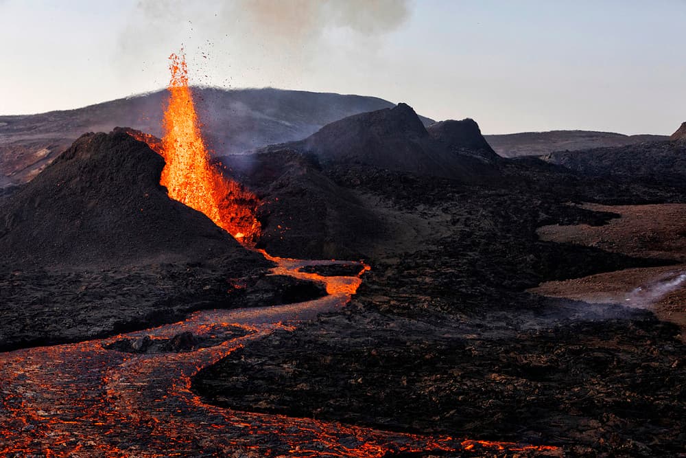Fiery Volcano Eruption by Þorsteinn H. Ingibergsson — canvas wall art