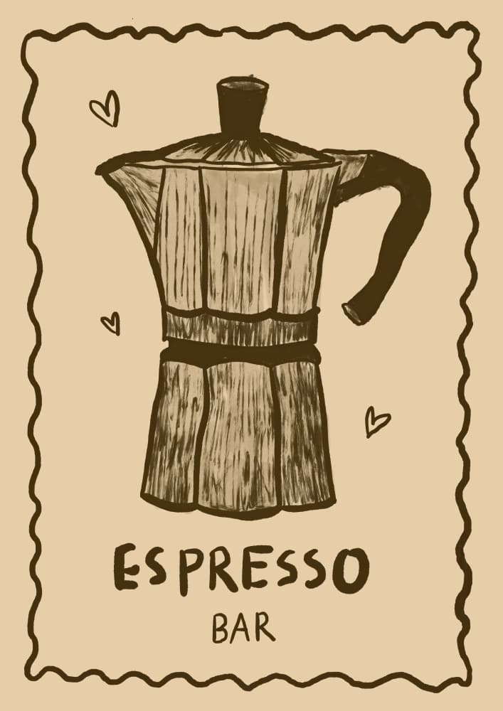 Moka Pot Illustration by Studio Dolci — canvas wall art