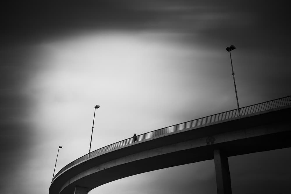 Solitary Walk on Bridge by Tamara Brnelić — canvas wall art