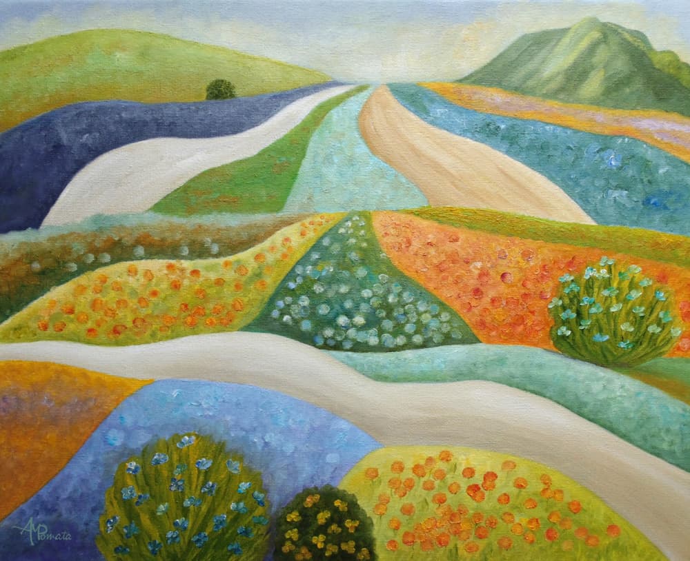 Vibrant Flower Fields by Angeles M. Pomata — canvas wall art