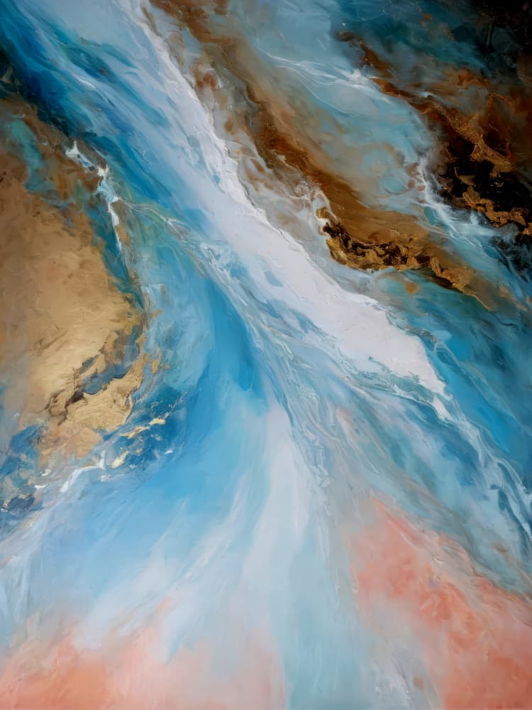Golden Waterscape Abstract by Alpenglow Workshop — canvas wall art
