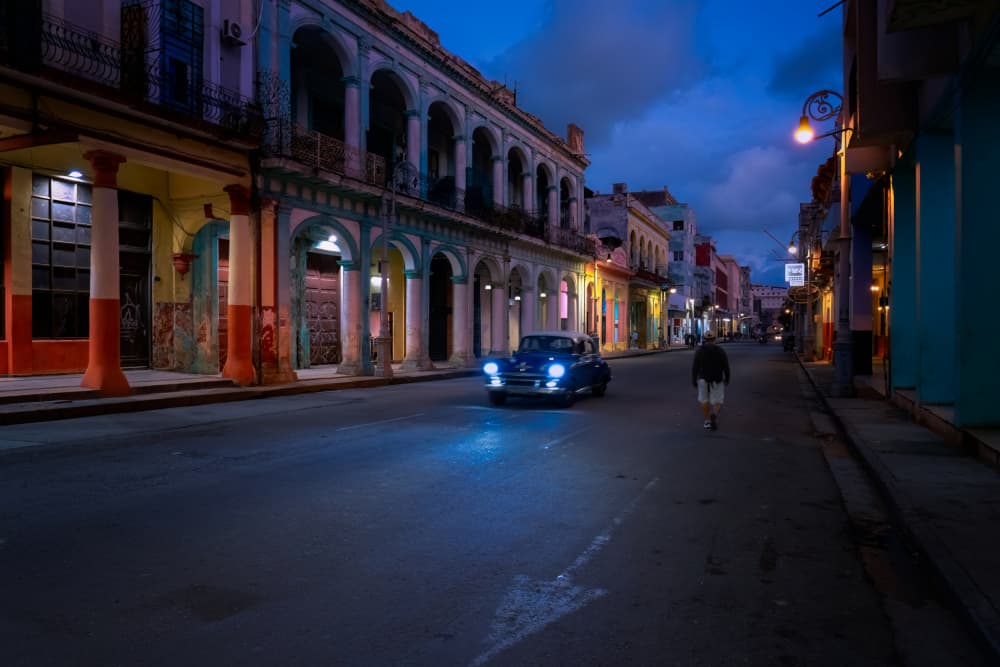 Havana Classic Car Night by Hanping Xiao — canvas wall art