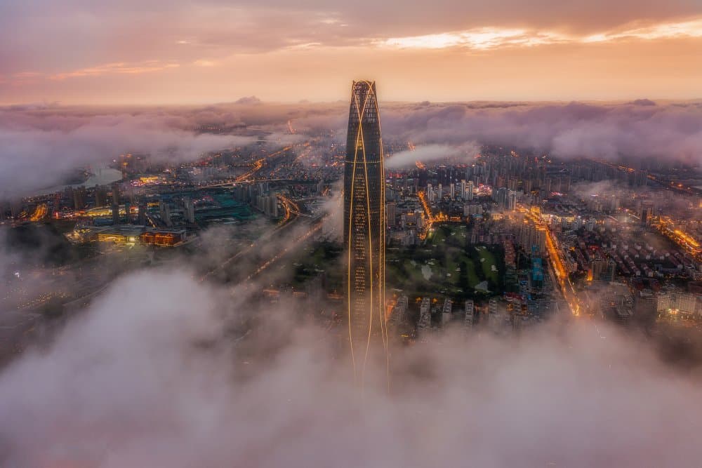 Majestic City Cloudscape by Xiaoyang Wang — canvas wall art