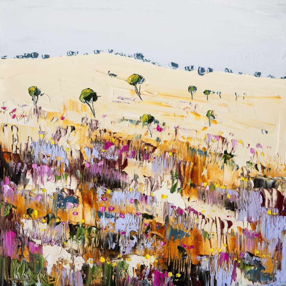 Colorful Hillside Bloom by Angela Hawkey — canvas wall art