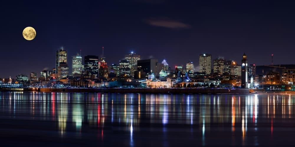 Moonlit City Reflections