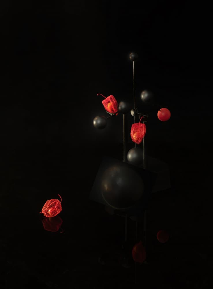 Floating Lanterns Dark Mobile by Yi Pan — canvas wall art