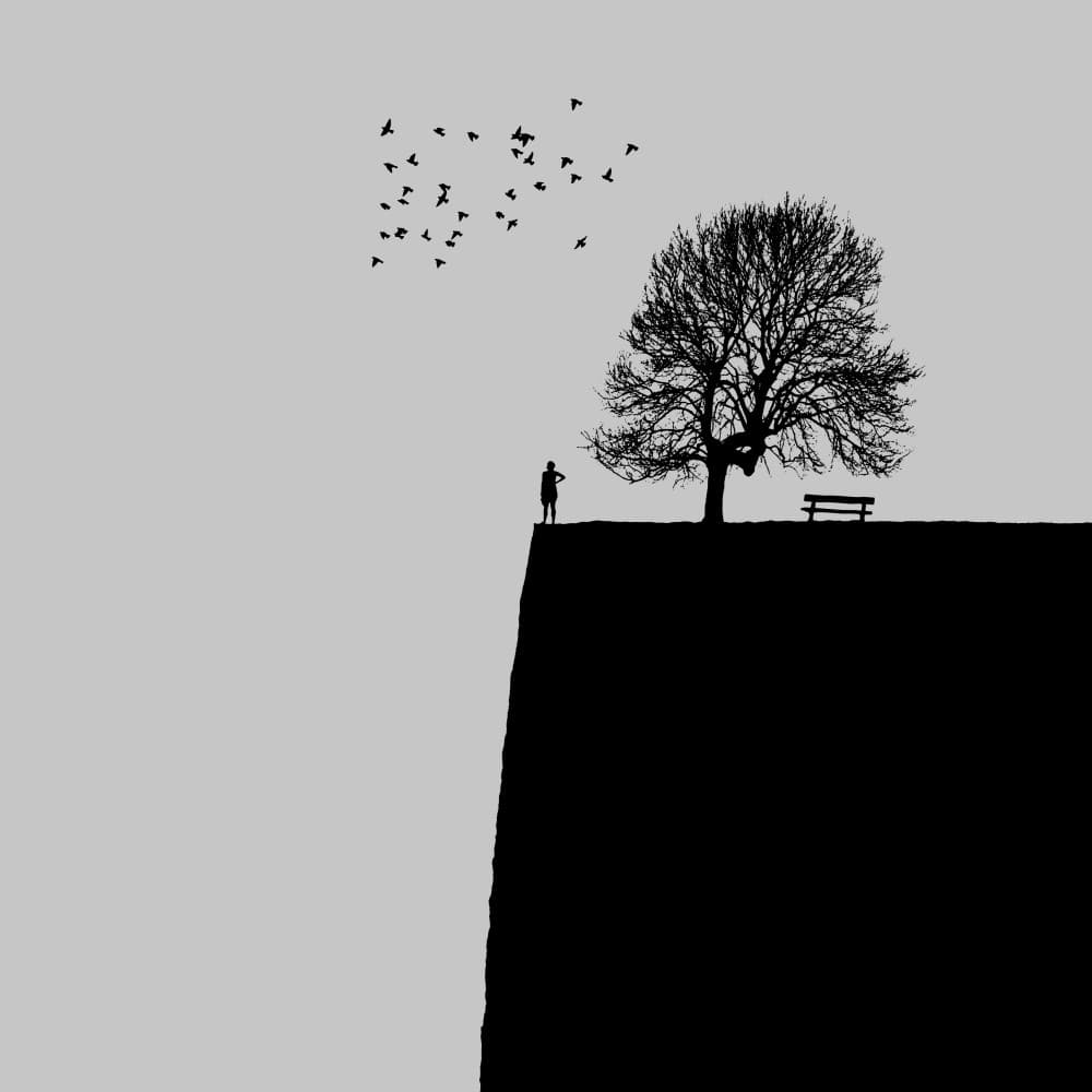 Solitary Cliff View by Hadi Malijani (Malenjani) — canvas wall art