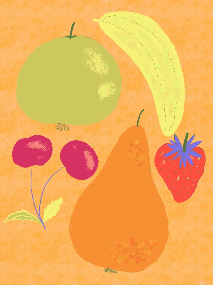 Vibrant Fruit Medley by Aliya Putrus — canvas wall art