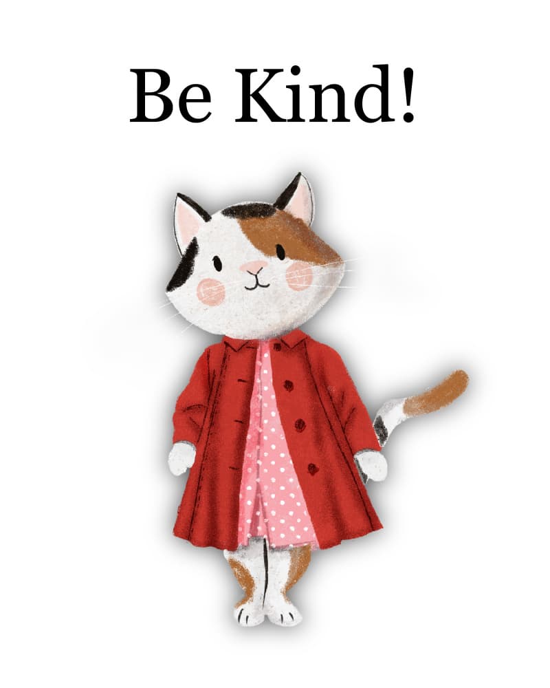 Be Kind Calico Cat by Saba Rauf — canvas wall art
