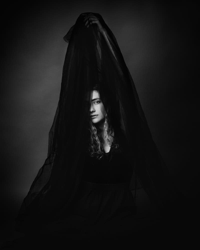 Mysterious Veiled Woman by Mehdi Mokhtari — canvas wall art