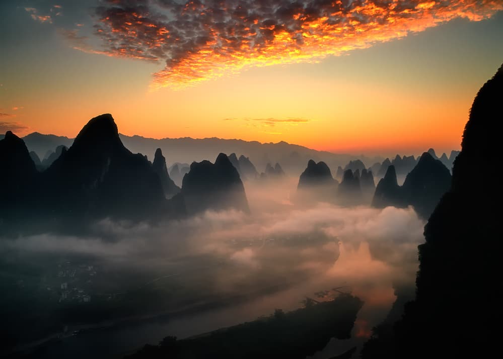 Misty Mountain Sunrise by Fabrizio Massetti — canvas wall art