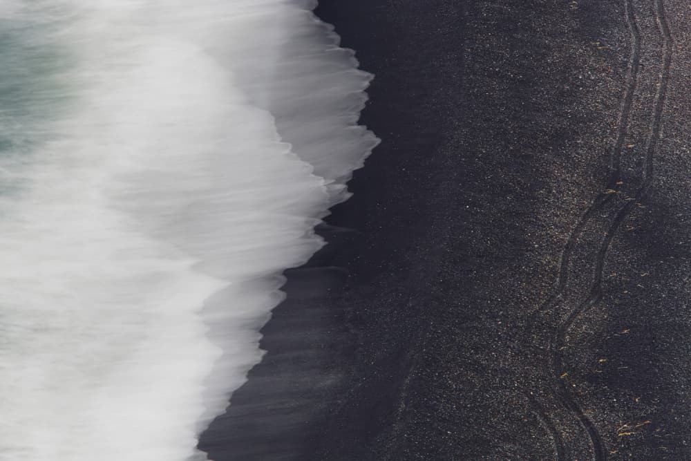 Serene Black Sand Waves by Damiano Serra — canvas wall art