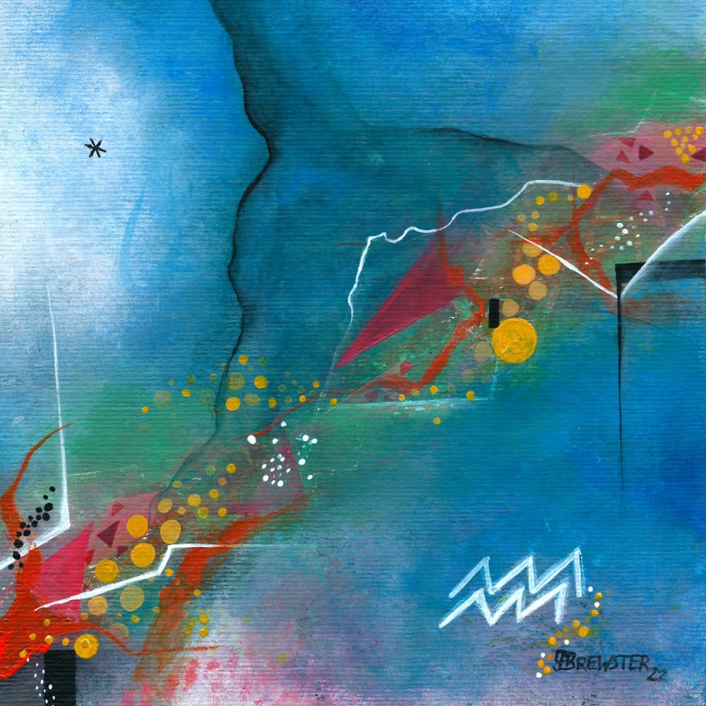 Vibrant Blue Abstract Flow by Janine Brewster — canvas wall art
