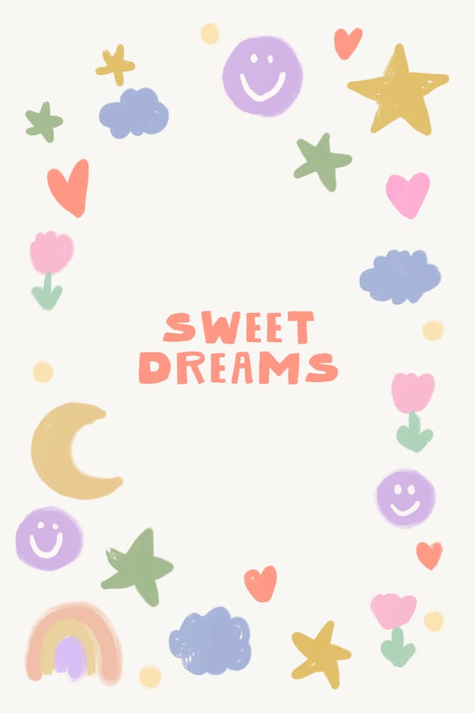 Sweet Dreams Happy Doodles by Treechild — canvas wall art