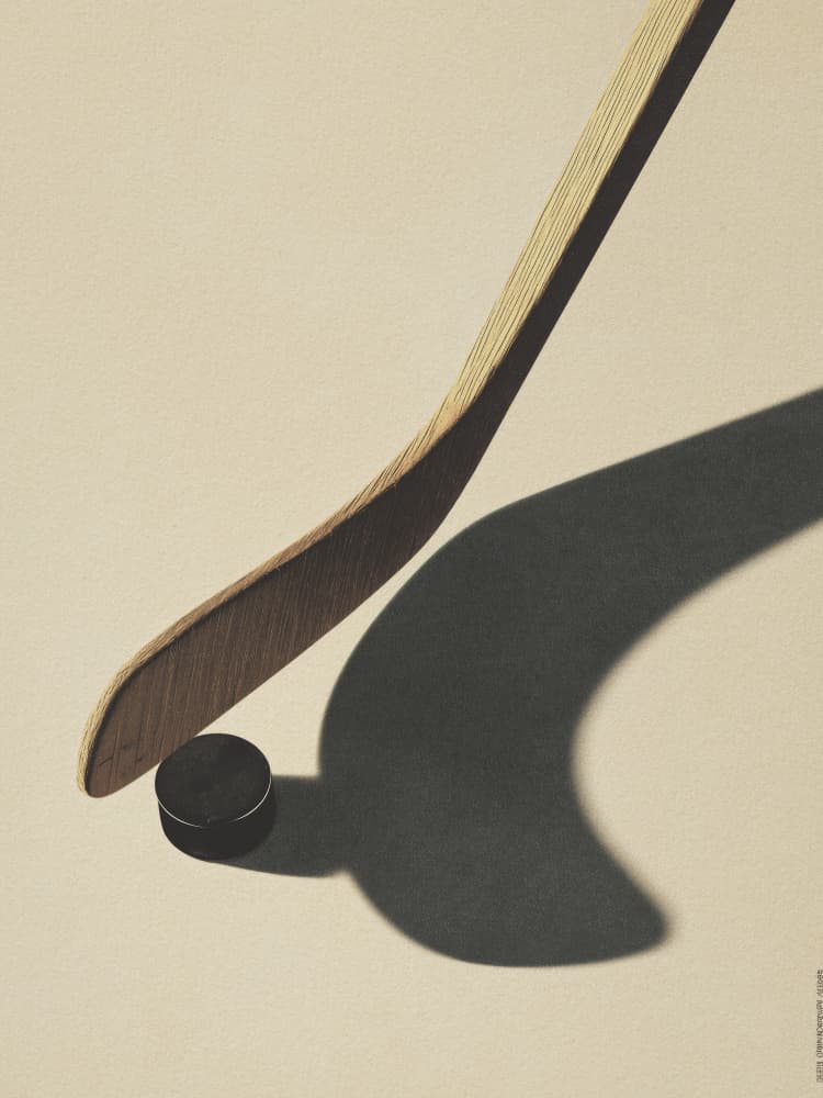 Hockey Stick and Shadow by Andreas Magnusson — canvas wall art