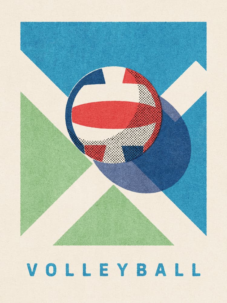Retro Volleyball Game by Daniel Coulmann — canvas wall art