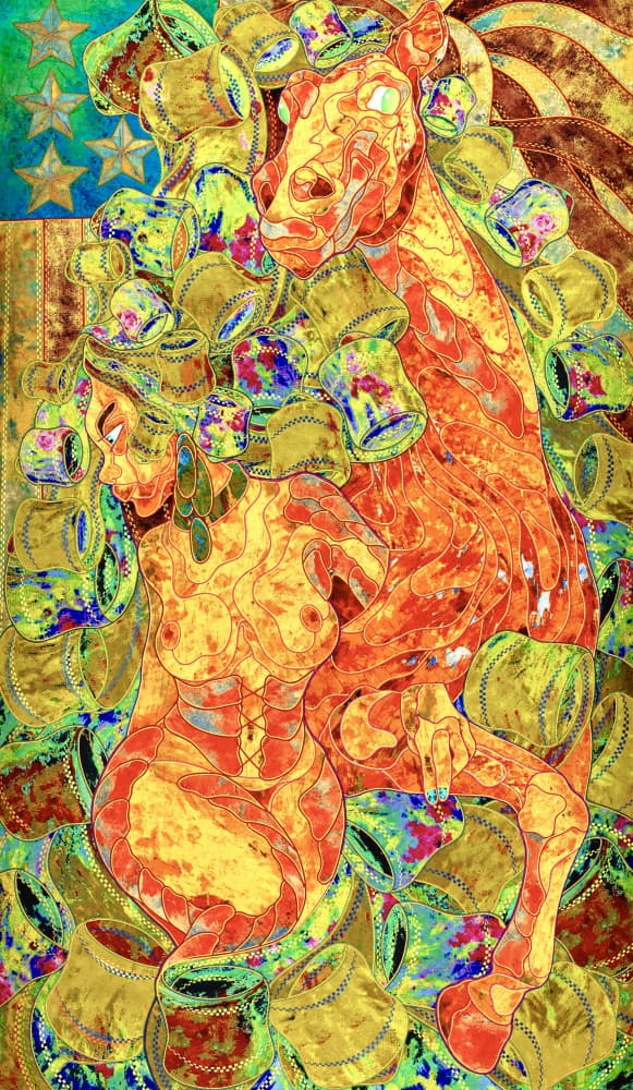 Vibrant Woman And Horse