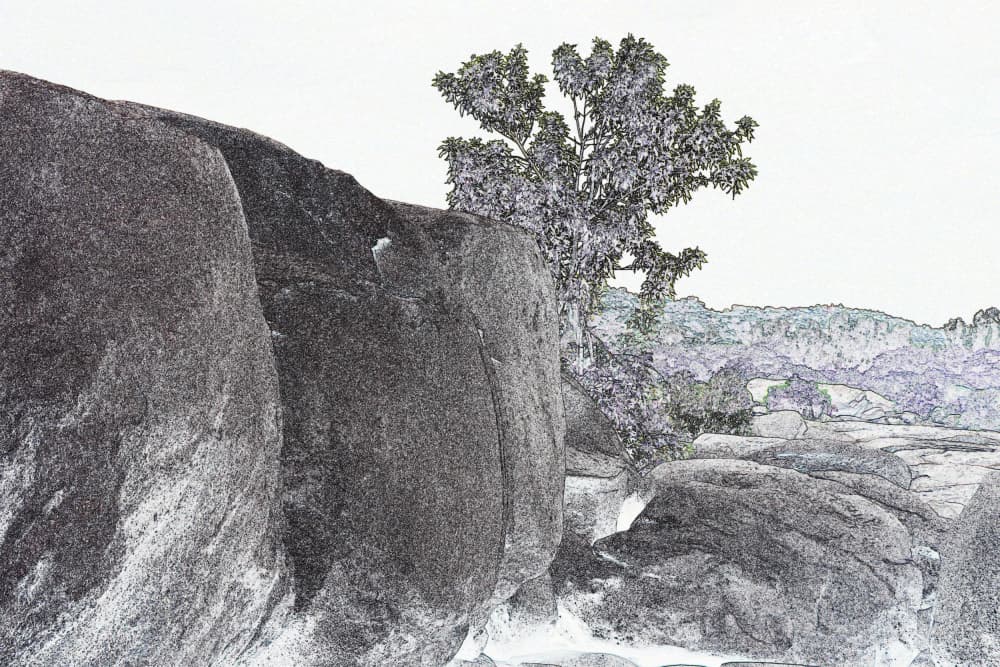 Stark Mountain Boulders by Santhosh ch — canvas wall art