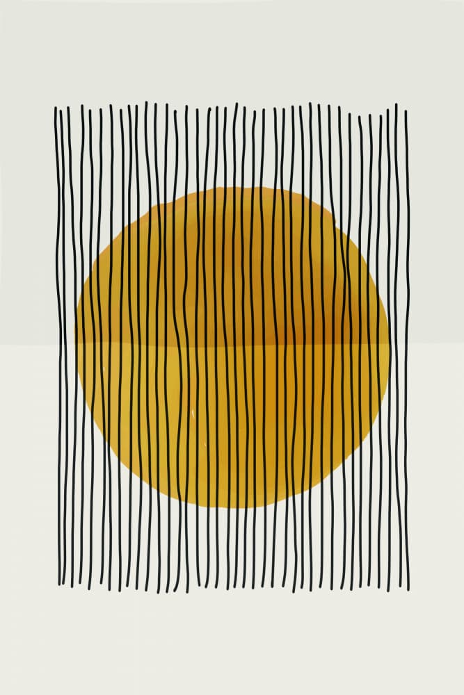 Golden Circle Minimal Lines by jay stanley — canvas wall art
