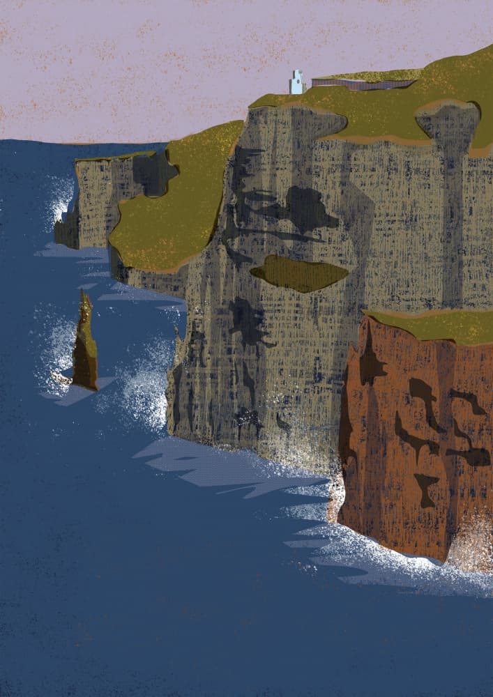 Towering Cliffs Lighthouse by Charlotte Trudgett — canvas wall art