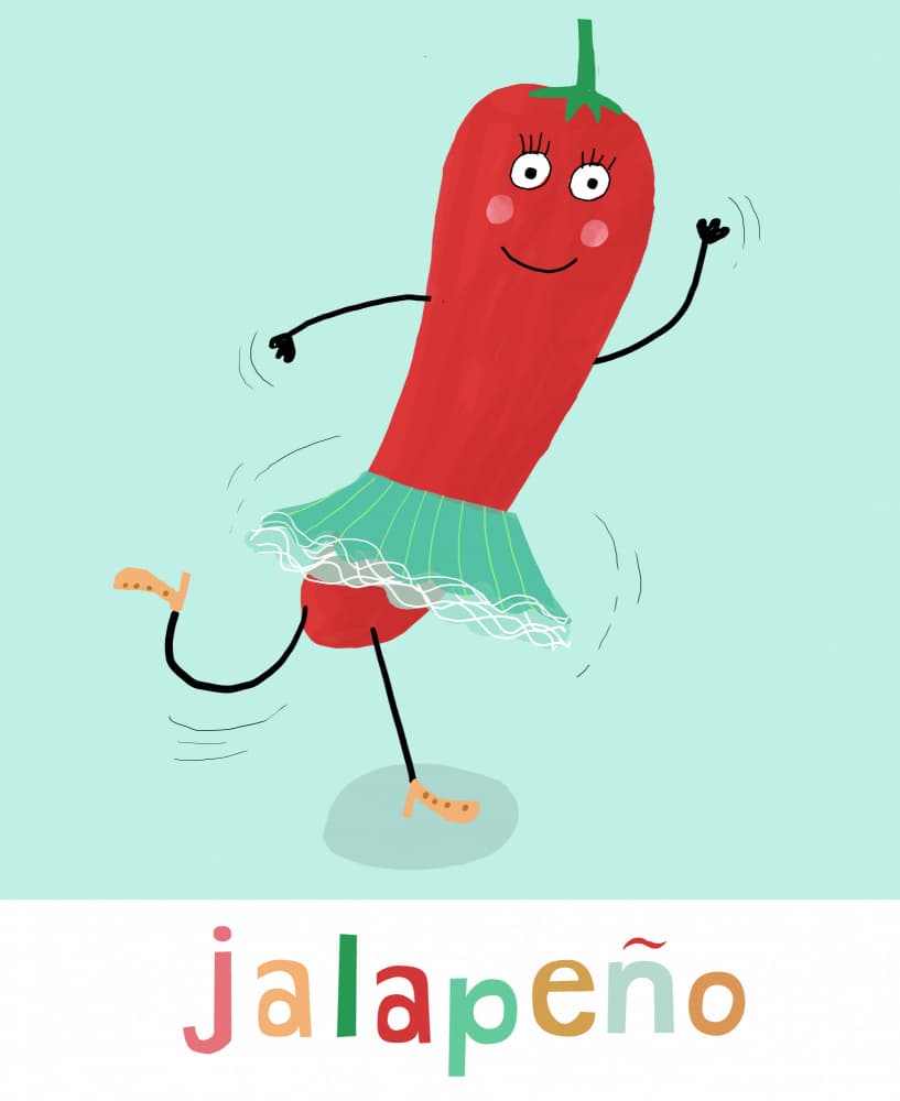 Cute Dancing Jalapeño by Carla Daly — canvas wall art