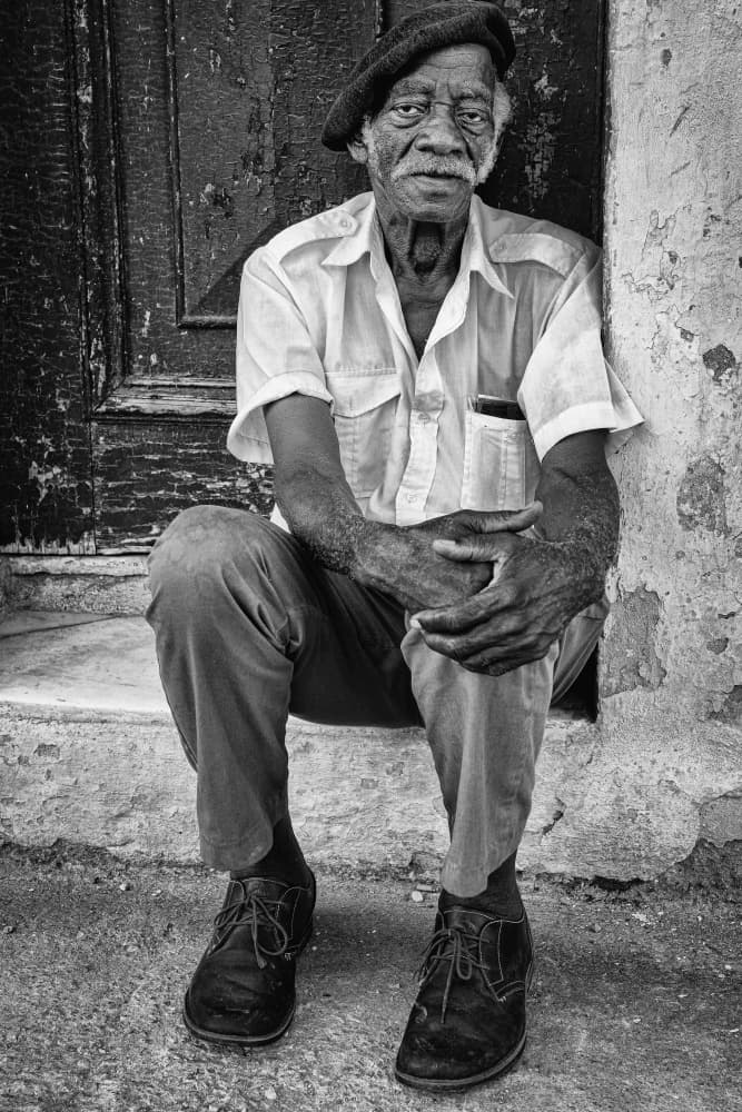 Pensive Man With Beret by Andy Bauer — canvas wall art