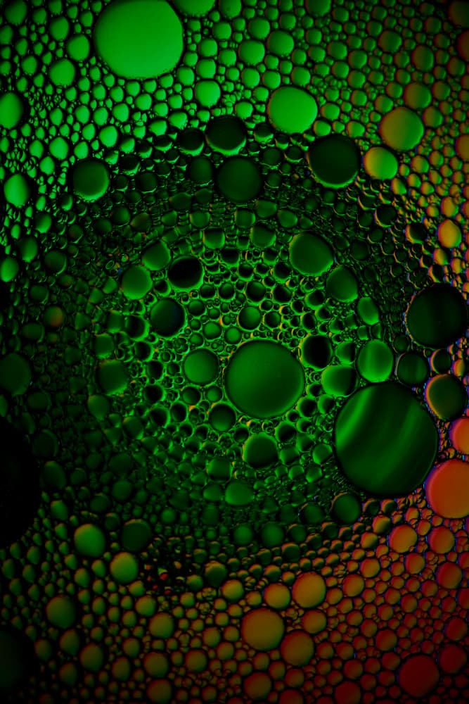 Vibrant Green Droplets by Vladislav Danilov — canvas wall art