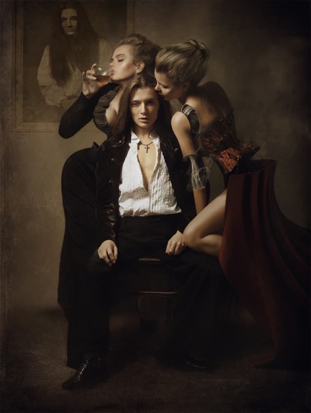 Gothic Mystery Portrait by igor_voloshin — canvas wall art
