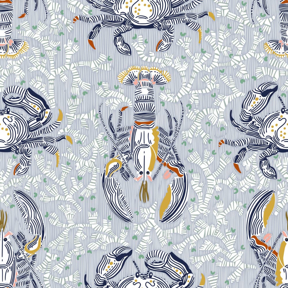 Coastal Crab and Lobster by Annick — canvas wall art