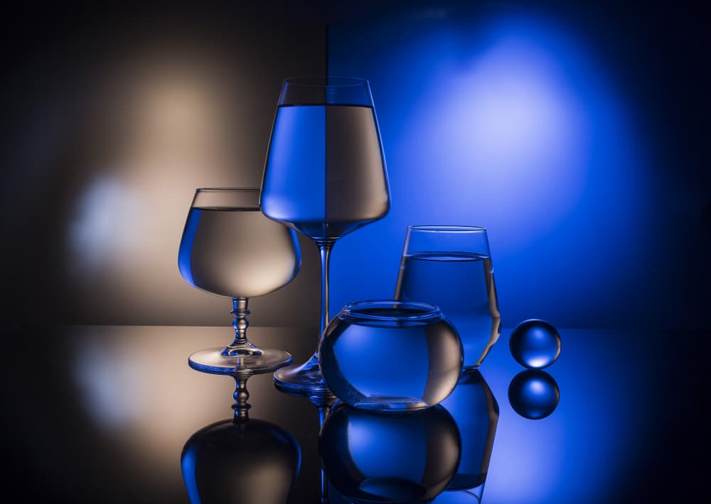 Blue Glass Reflections by Evgeniy Popov — canvas wall art