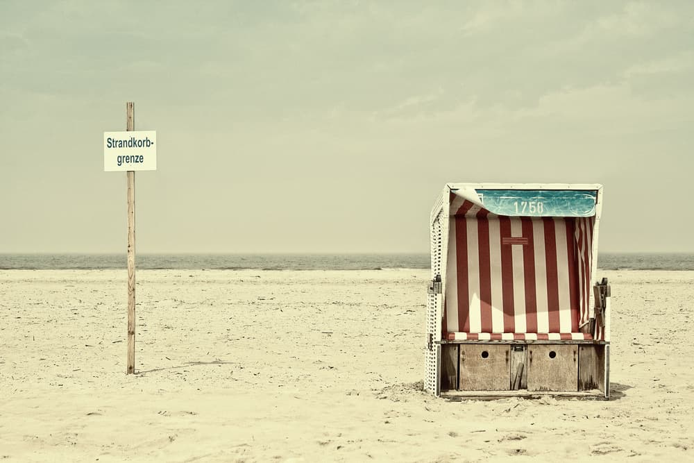 Vintage Beach Solitude by Burghard Nitzschmann — canvas wall art