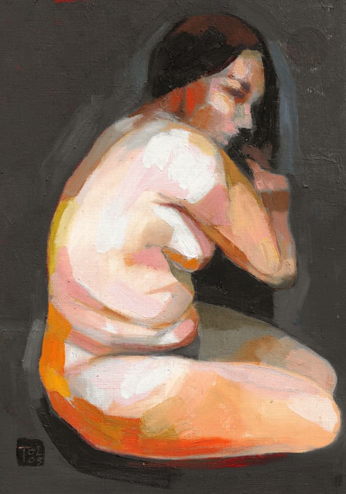 Contemplative Nude Woman by Tore Bahnson — canvas wall art