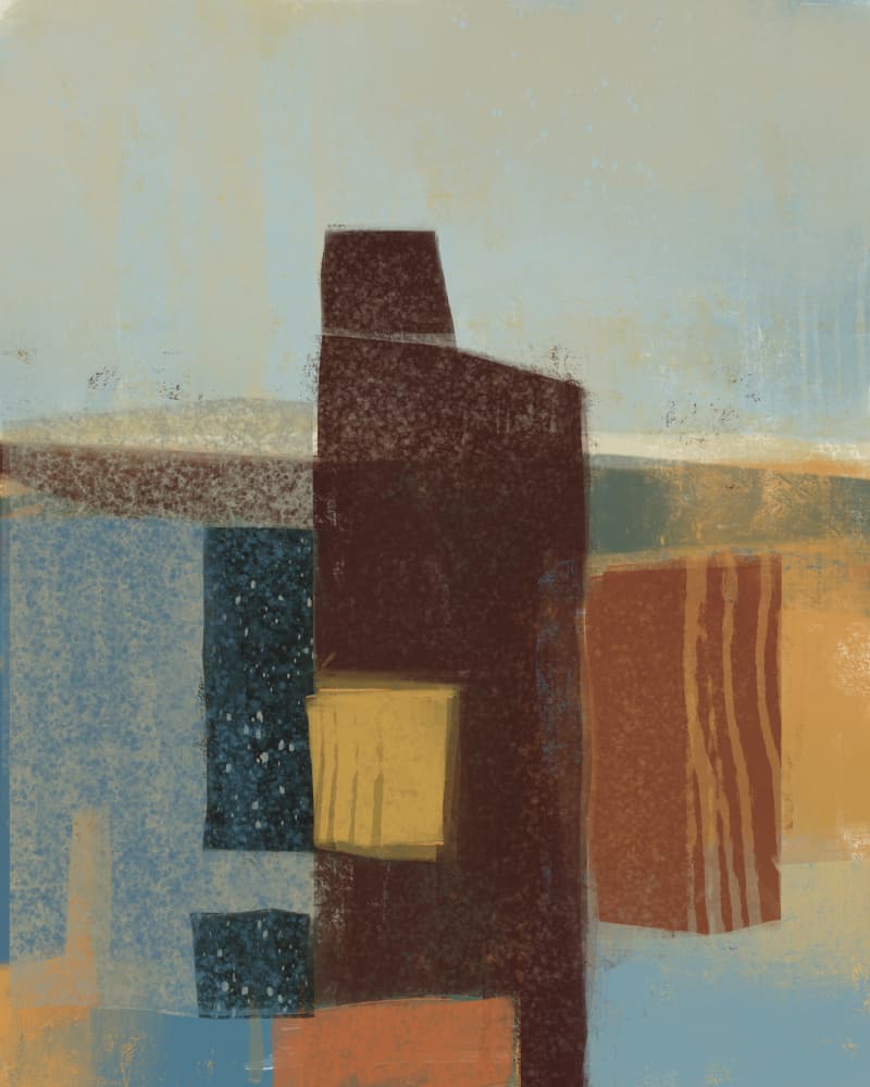 Serene Abstract Landscape by MANSI SAXENA — canvas wall art