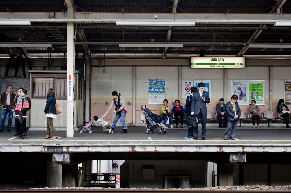 Japanese Station Commute by Kouji Tomihisa — canvas wall art