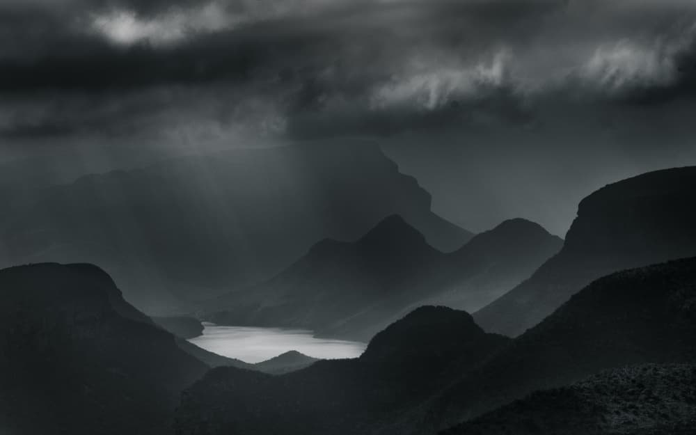 Moody Mountain Lake by Ulrike Eisenmann — canvas wall art