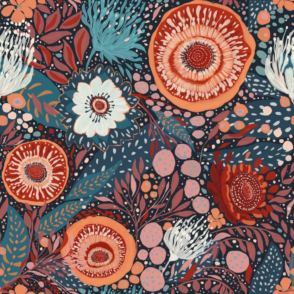 Whimsical Night Garden by VOLHA RAMANCHUK — canvas wall art