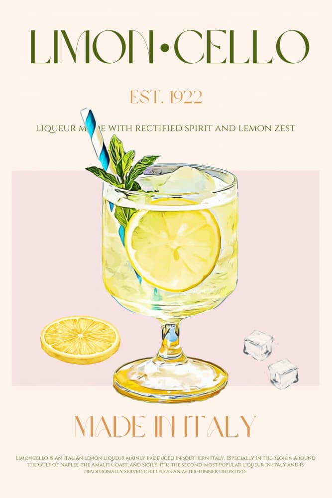 Limoncello Summer Drink by Nazma Khokhar — canvas wall art
